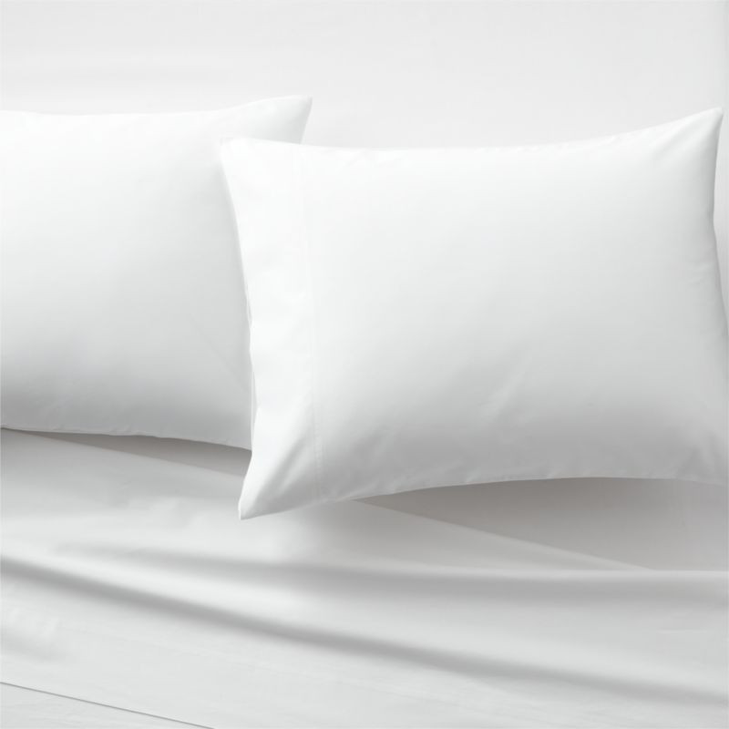 Organic Cotton Sateen 520 Thread Count White King Sheet Set + Reviews | CB2 | CB2