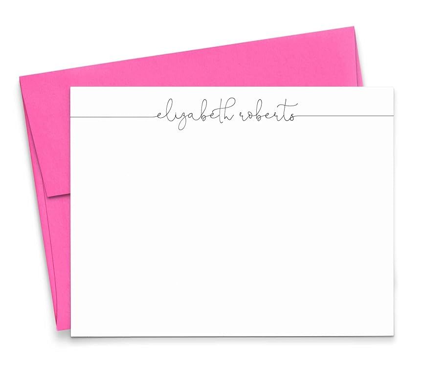 Amazon.com: Personalized Stationery for Women, Modern Stationary for Women, FLAT OR FOLDED Note C... | Amazon (US)