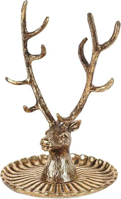 NIIKY HOME Vintage Jewelry Dish Tray, Small Deer Ring Holder, Gold Jewelry Tray, Trinket Dish Van... | Amazon (US)