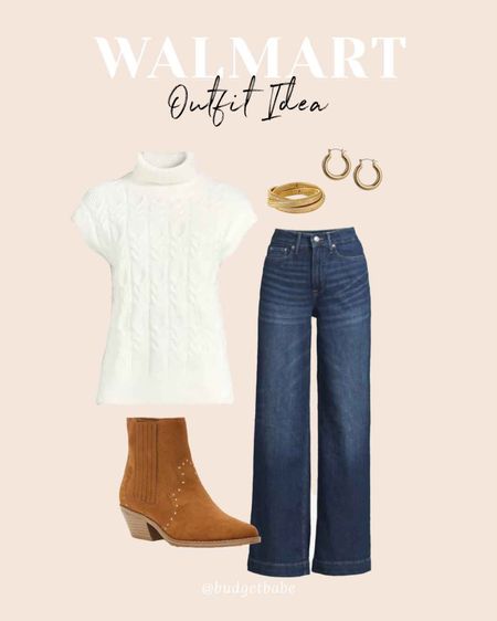 Walmart outfit idea with this sleeveless mock turtleneck sweater and western booties #walmartpartner #walmart #walmartfashion @walmart @walmartfashion 

#LTKunder100 #LTKunder50 #LTKstyletip