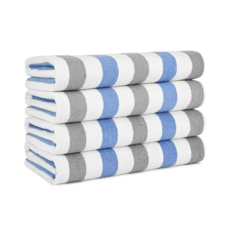 Arkwright Cabo Beach Towels - Large Ringspun Cotton Pool Towel - 30 x 70 in. - (4 Pack) Grey & Na... | Walmart (US)
