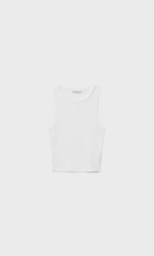Short sleeve cropped T-shirt | Stradivarius (UK)