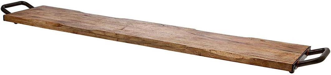Godinger Wood Serving Tray, Charcuterie Platter Cheese Board with Metal Handles - 40 inch | Amazon (US)