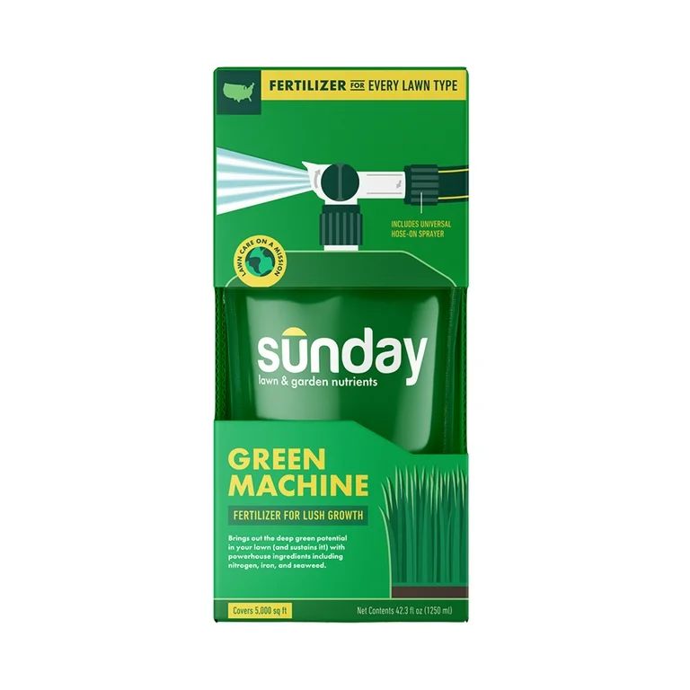 Sunday Green Machine 5,000 Sq. Ft. Liquid Lawn Fertilizer 42.3 oz 22-0-3 | Walmart (US)