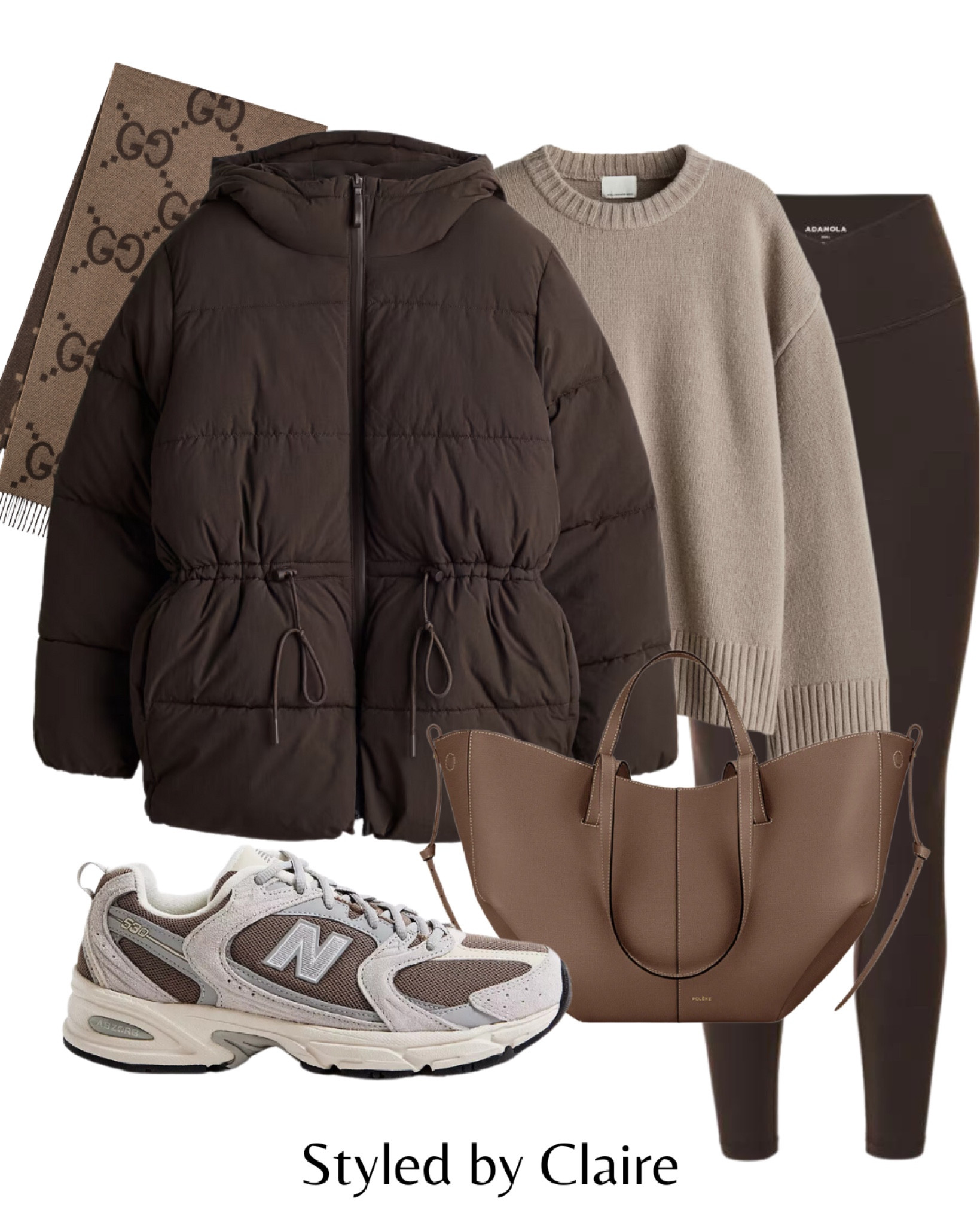 A mid-week fit🤎
Tags: Puffer coat brown long oversized cozy cropped cashmere rib knit jumper lovall leggings black coffee new balance 530 Gucci scarf neutral tones fashion autumn winter inspo outfit ideas casual everyday mum busy look women’s city break 

#LTKautumn 

#LTKshoes #LTKstyletip