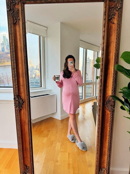 Pink nightgown, size xs. Faux fur slippers. Valentine’s day pajamas! I absolutely LOVE this soft nightgown, rose pink, feminine and feels amazing. I’m 5’3 and the length is perfect. 

#LTKbump #LTKfindsunder50
