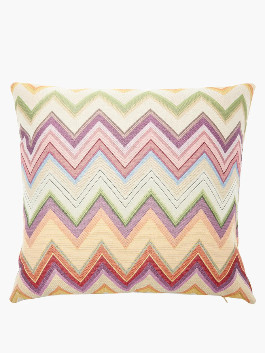 Agadir zigzag-jacquard cushion | Matches (US)