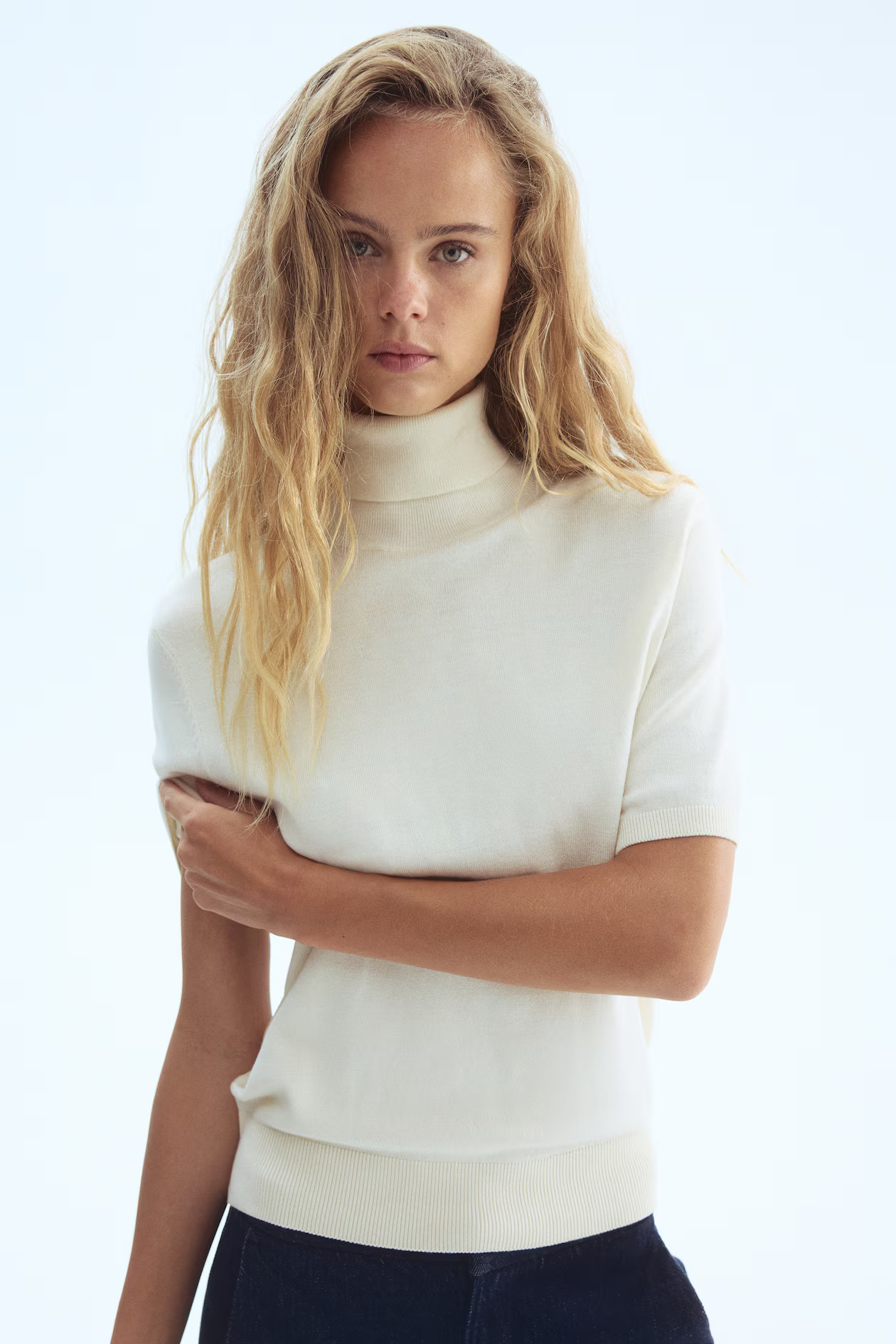 Fine-knit polo-neck top | H&M (UK, MY, IN, SG, PH, TW, HK)