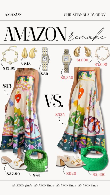 Amazon remake of some of my favs! 

#christianblairvordy 

#amazon #find #remake #outfit #inspo #lookforless #sale #dress #watch #earrings #bracelet #gold #mules #sandals #heels #bag

#LTKFindsUnder50 #LTKStyleTip #LTKSaleAlert