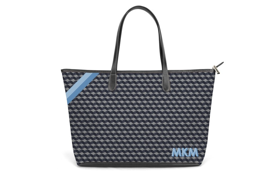 St. Anne Zippered Tote - Monogram Stripe | Barrington Gifts