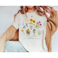 Wildflowers Shirt, Flower Species Earthy Vibes Names Tshirt, Sunflower Tee, Botanical Wild Flowers | Etsy (US)