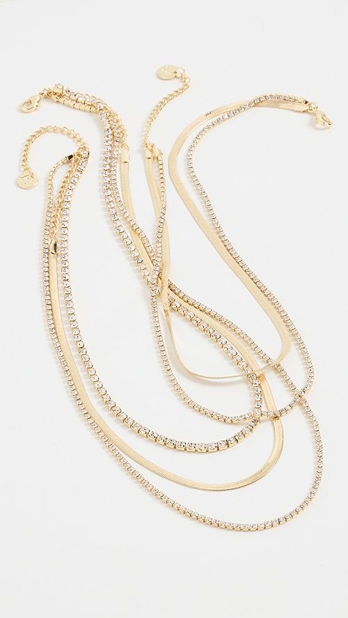 Jules Smith Layered Crystal Herringbone Necklace | SHOPBOP | Shopbop