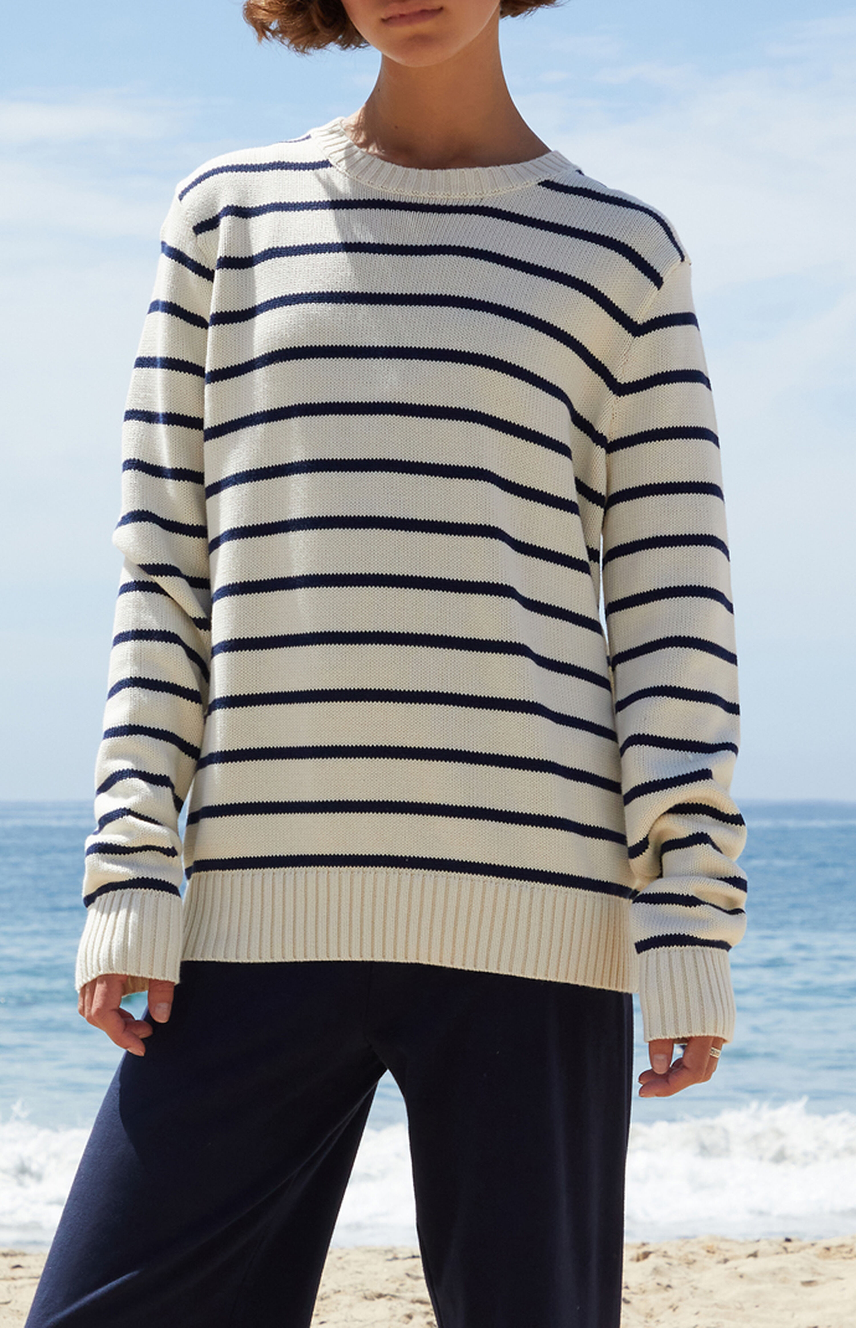 John Galt White & Blue Striped Sweater | PacSun