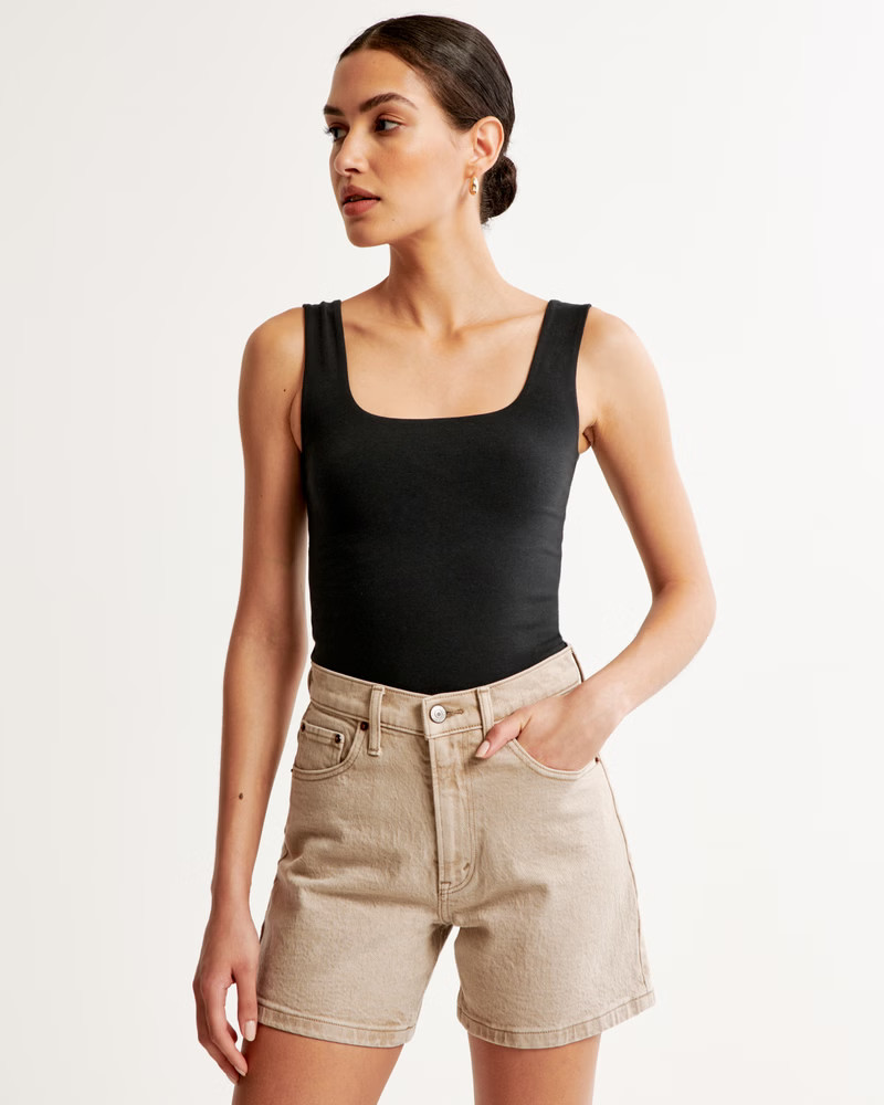 Cotton Seamless Fabric Squareneck Top | Abercrombie & Fitch (US)