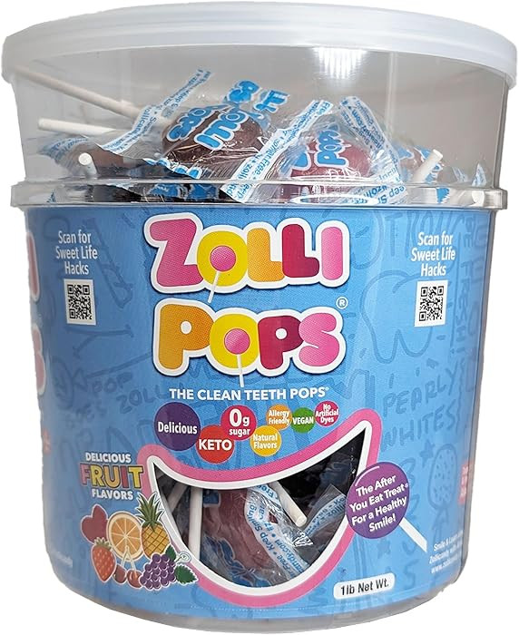 Zollipops Clean Teeth Pops Sugar Free Candy with Xylitol, Dye-Free Lollipops - Keto & Diabetic-Fr... | Amazon (US)