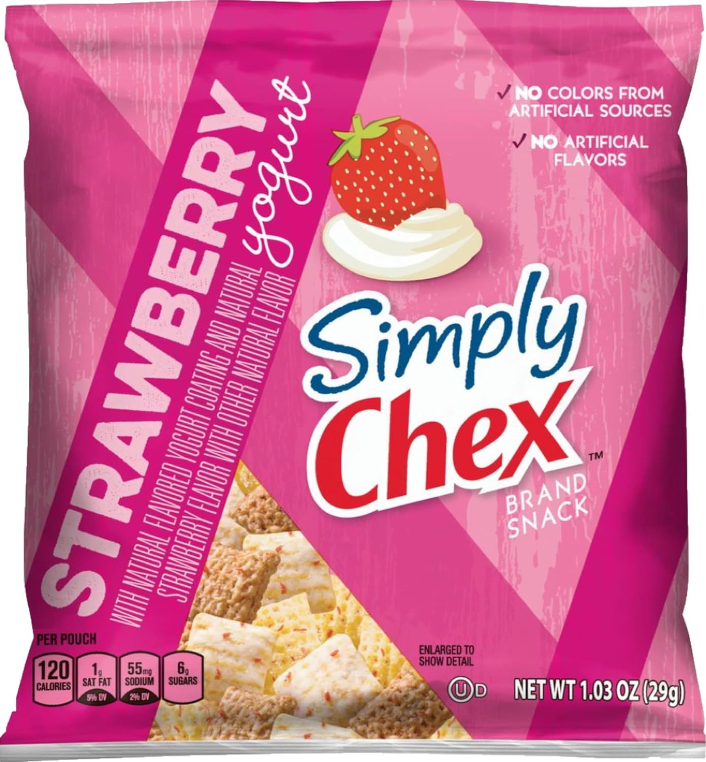 Simply Chex Snack Mix, Strawberry Yogurt, 1.03 oz (Pack of 8) with By The Cup Bag Clip | Amazon (US)
