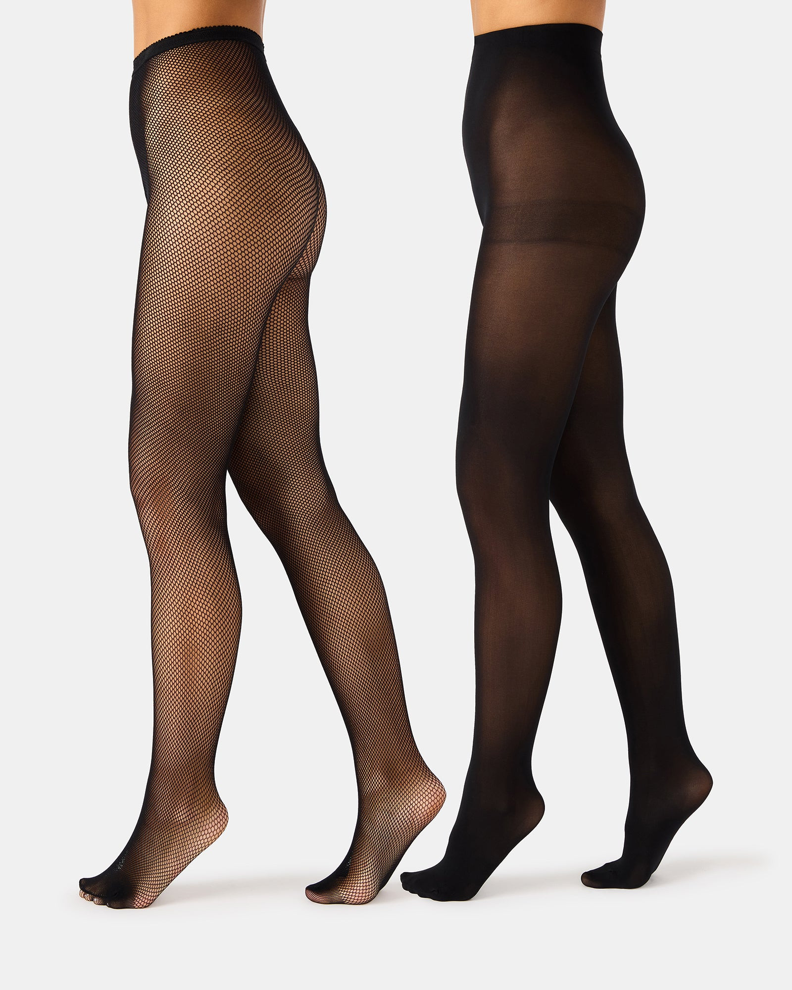 2 PACK MINI FISHNET TIGHT BLACK Women's Footed Sheer Mesh Tights | Steve Madden (US)