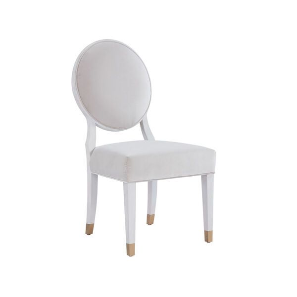 Miranda Kerr Love Joy Bliss White Lacquer Oval Back Side Chair, Set of 2 | Bellacor