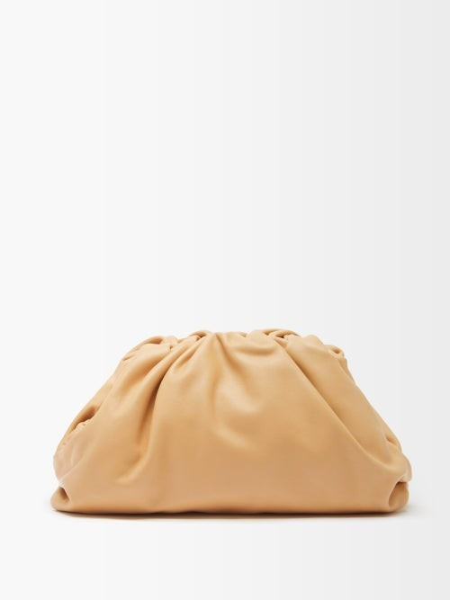Bottega Veneta - Pouch Teen Leather Clutch Bag - Womens - Beige | Matches (US)
