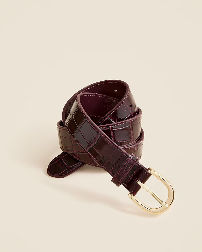 Classic belt in croc-embossed leather | J. Crew US