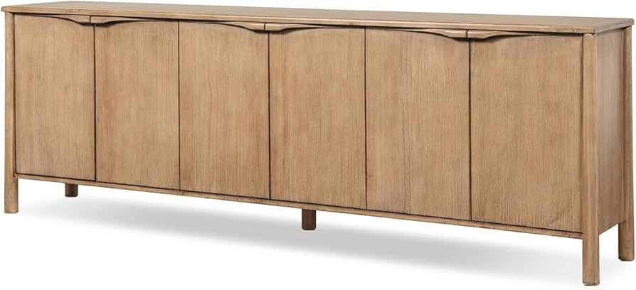 Jennifer Taylor Home Nolan 108" Extra Long 6-Door Cabinet Reclaimed Wood Sideboard, Antique Natur... | Amazon (US)
