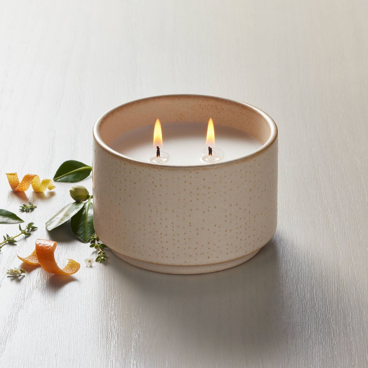 Hobnail Ceramic Grapefruit & Herbs Jar Candle Beige - Hearth & Hand™ with Magnolia | Target