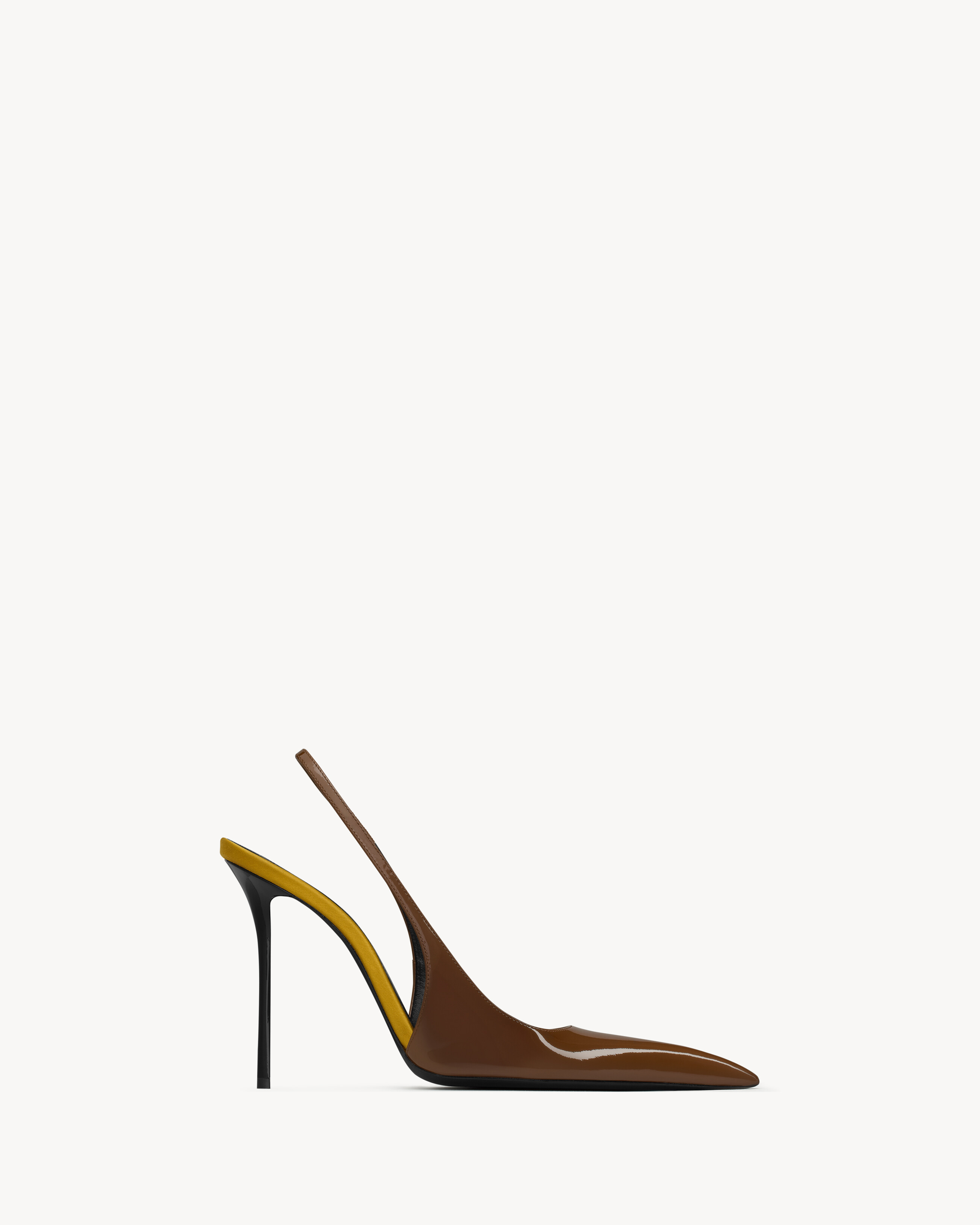 Saint Laurent Amalia Slingback Pumps In Patent Leather - Amber - Women - 5 | Saint Laurent Inc. (Global)