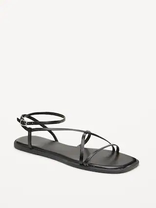 Strappy Faux-Leather Sandals | Old Navy (US)
