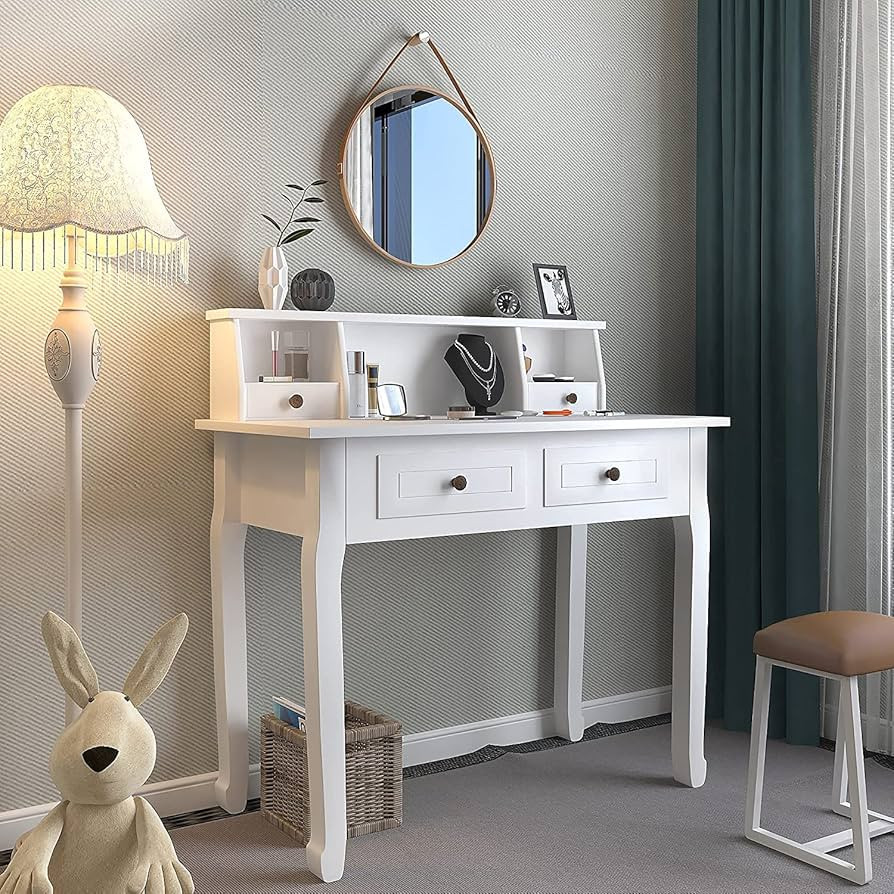 DMAITH Writing Desk with Hutch, 32 Inch Home Office Desk with Drawers, Study Table Computer Desk ... | Amazon (US)