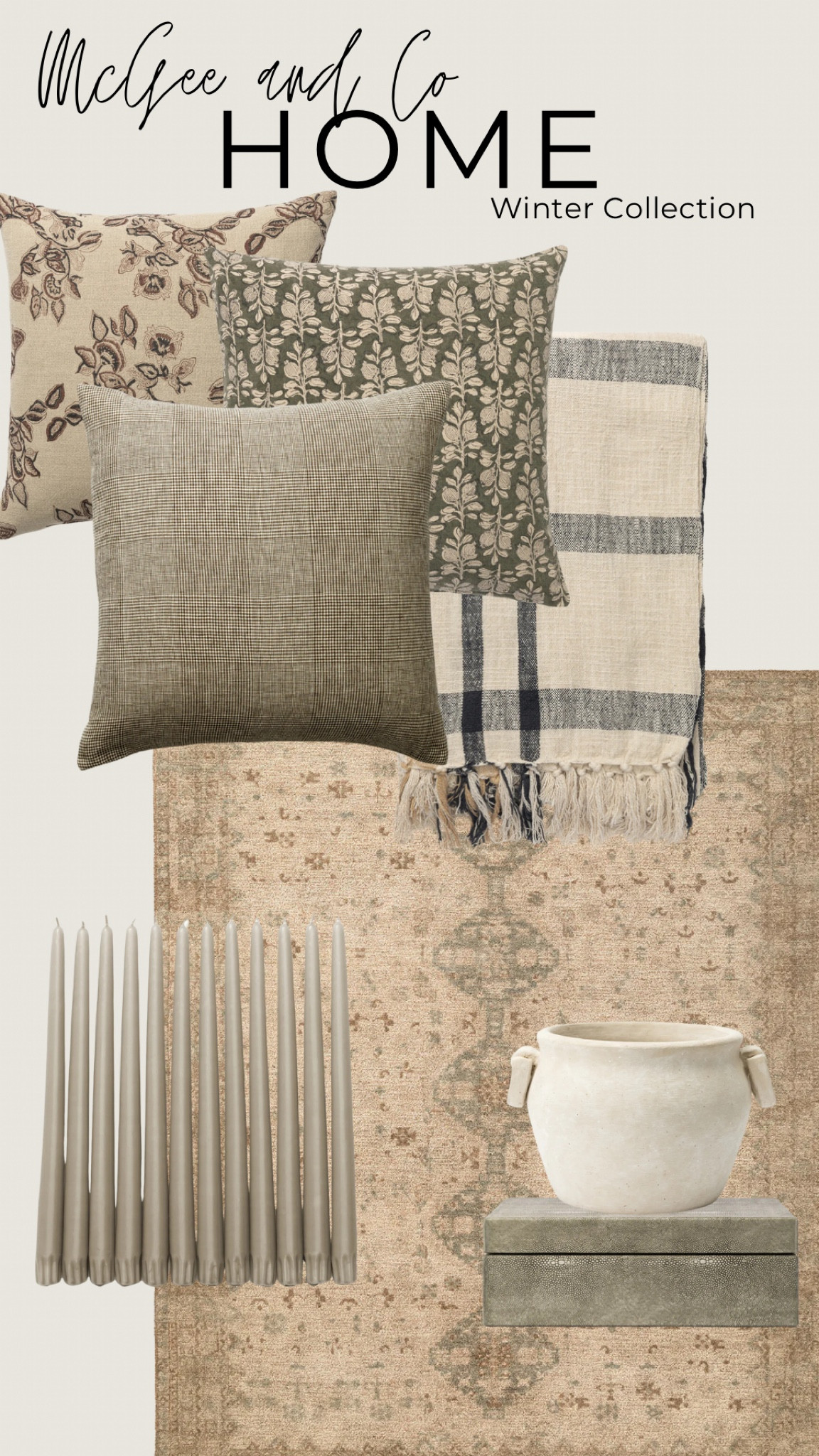 McGee and Co Winter collection. Full of rich, deep colors like burgundy and green.  Vases, pillows, blankets, wreaths, dining accessories and more.  For a limited time they are offering free shipping. 

#LTKSeasonal #LTKHome #LTKHoliday