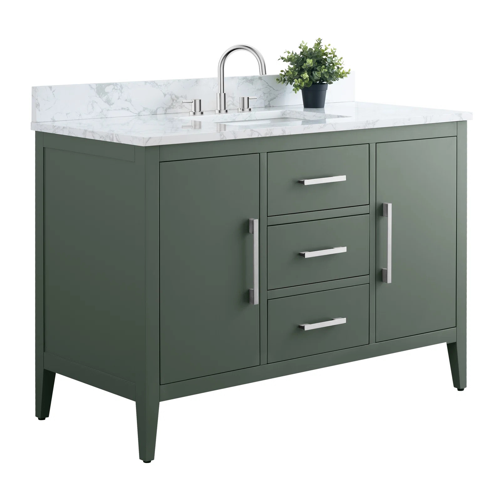 48'' Single Bathroom Vanity with Engineered Marble Top | Wayfair North America