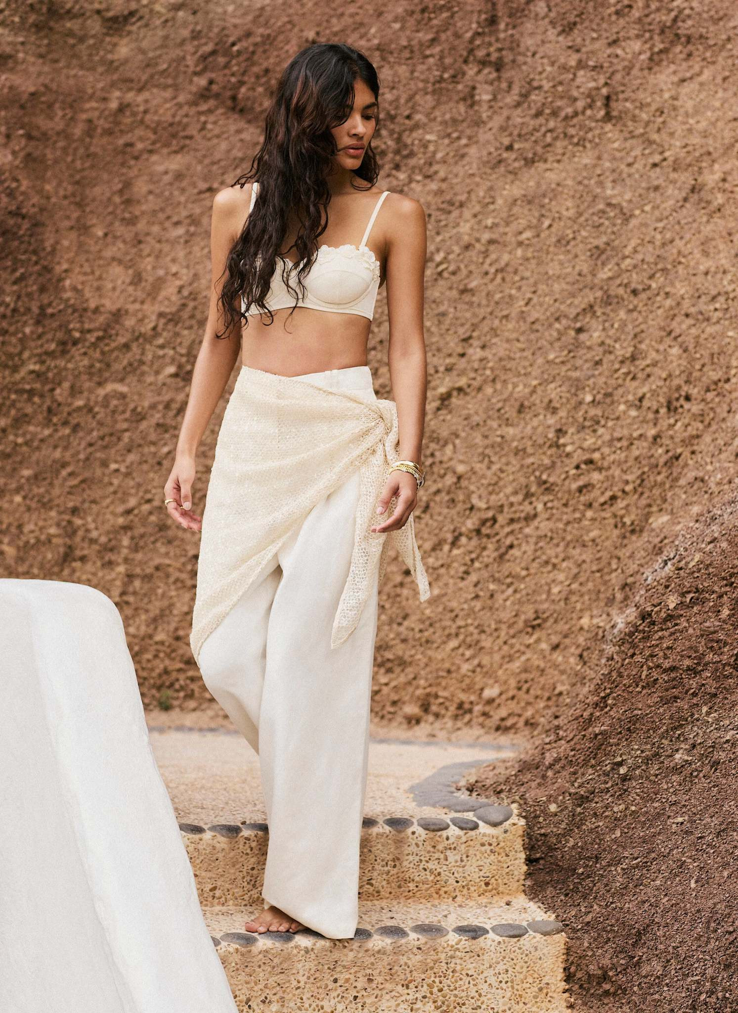 Cream Cotton Sequin Cover Up | Mint Velvet