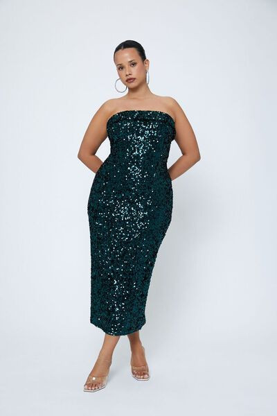 Plus Size Sequin Midi Tube Dress | Forever 21