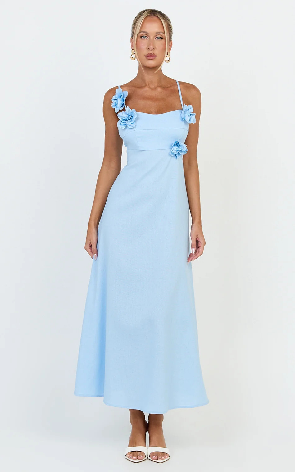 3D Flower Strappy Dress in Blue | Showpo (ANZ)