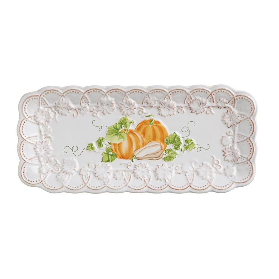 Mud Pie Thanksgiving Orange Pumpkin Everything Plate | Amazon (US)