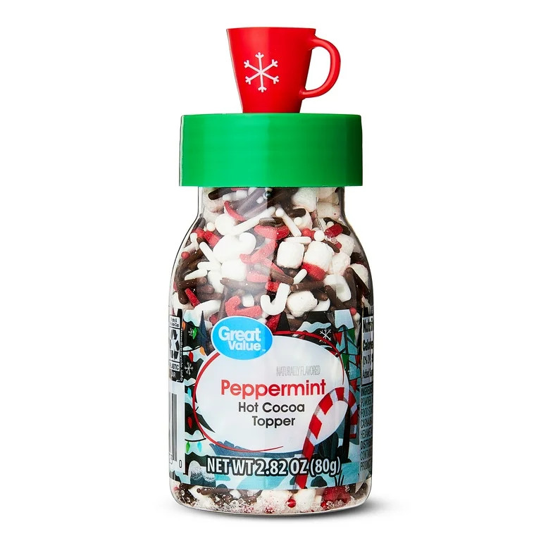 Great Value Peppermint Hot Cocoa Multi-Color Topper Sprinkles, 2.82 oz - Walmart.com | Walmart (US)