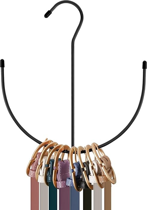 ZEDODIER Belt Hangers, Belt Rack Black Closet Accessories Organizers, Closet Organizer Hook Rack ... | Amazon (US)