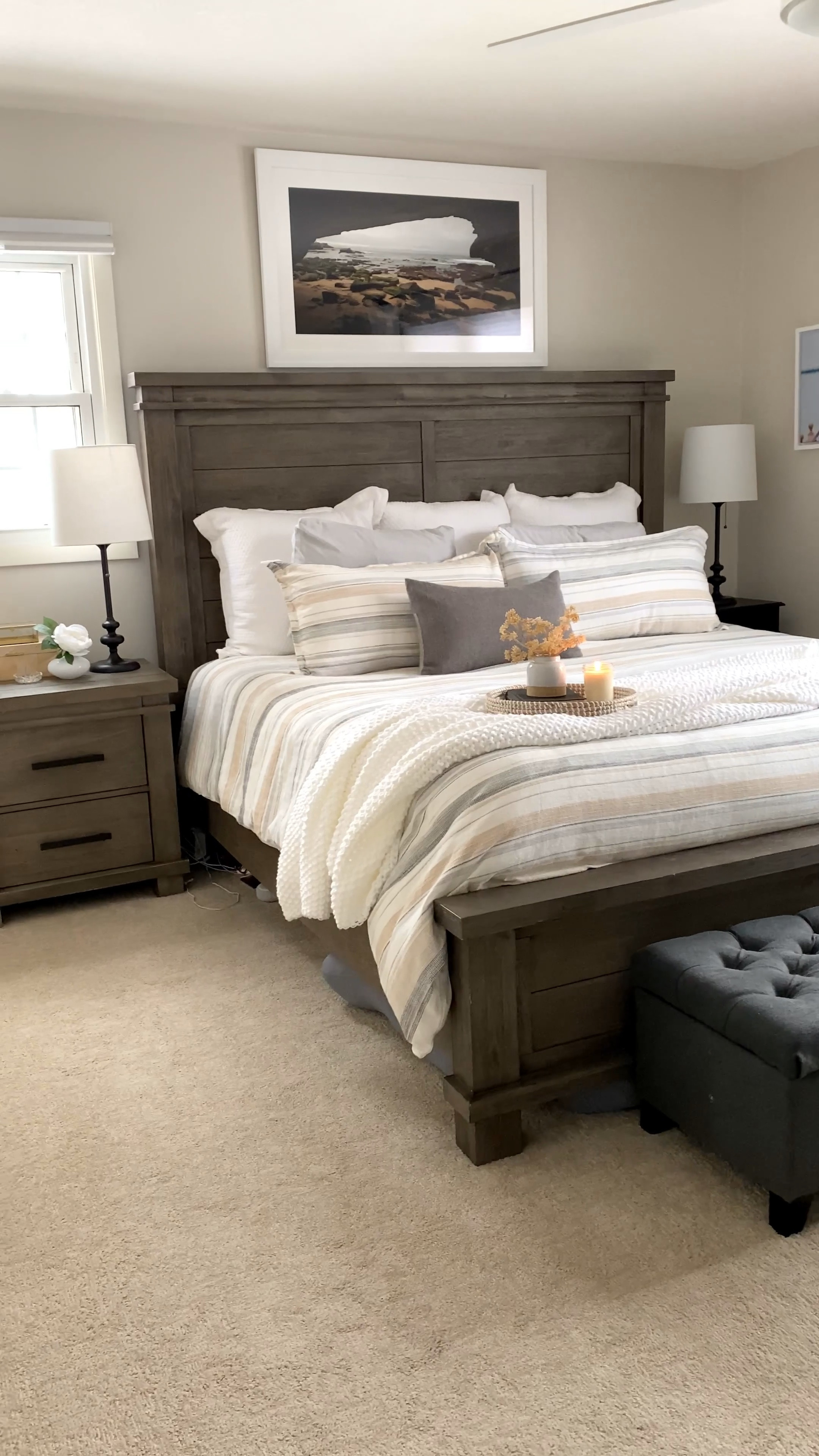 Spring bedroom refresh. Light and airy bedroom. Neutral bedroom. New duvet cover

#LTKhome #LTKSeasonal #LTKstyletip