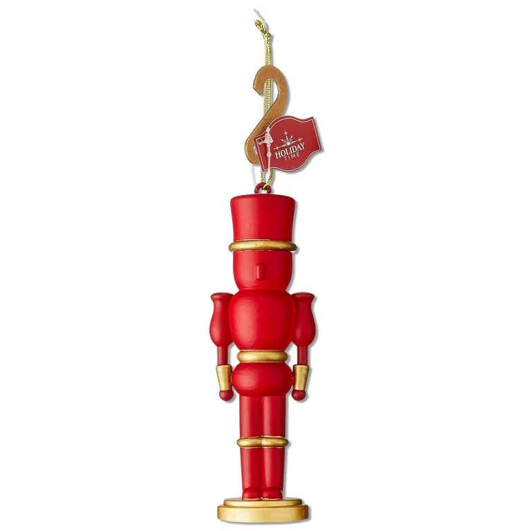 Red and Gold Nutcracker Christmas Ornament, 6", by Holiday Time | Walmart (US)