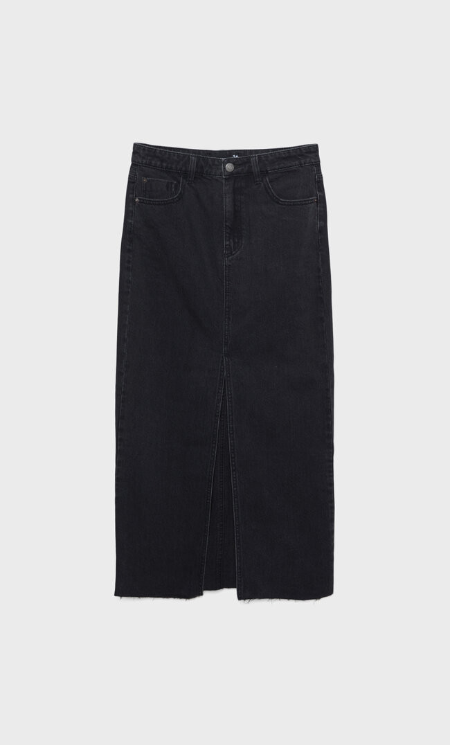 Long denim comfortable skirt | Stradivarius (UK)