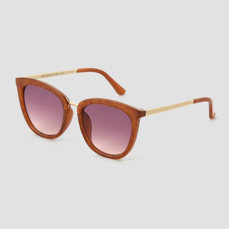 Women's Tortoise Shell Print Cateye Sunglasses - Universal Thread™ Gold/Brown | Target