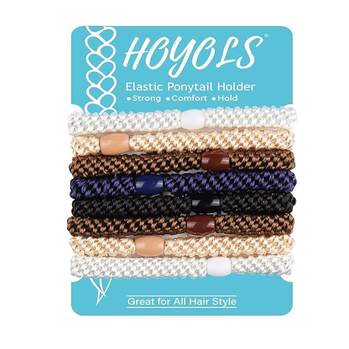 HOYOLS Large Hair Ties, Ponytail Holders, Gentle Hold Soft & Stretch Hair Band for Heavy Curly Th... | Amazon (US)