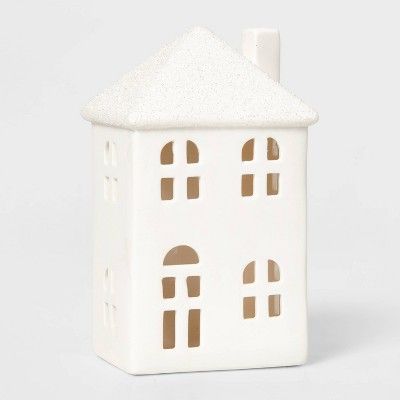 Tall Ceramic House Decorative Figurine White - Wondershop&#8482; | Target