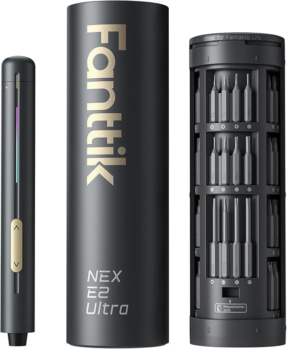 Fanttik E2 Ultra Mini Electric Screwdriver, Cordless Screwdriver, Max 0.6N.m, 50 Magnetic Bits, 5... | Amazon (US)