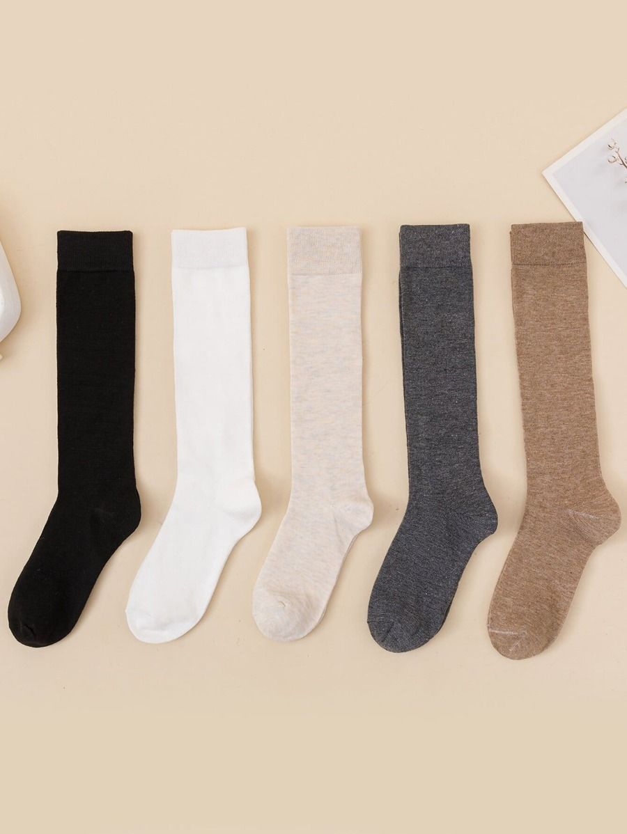 5pairs Simple Over The Calf Socks
   
      SKU: si2112013313541519
          (500+ Reviews)    $... | SHEIN