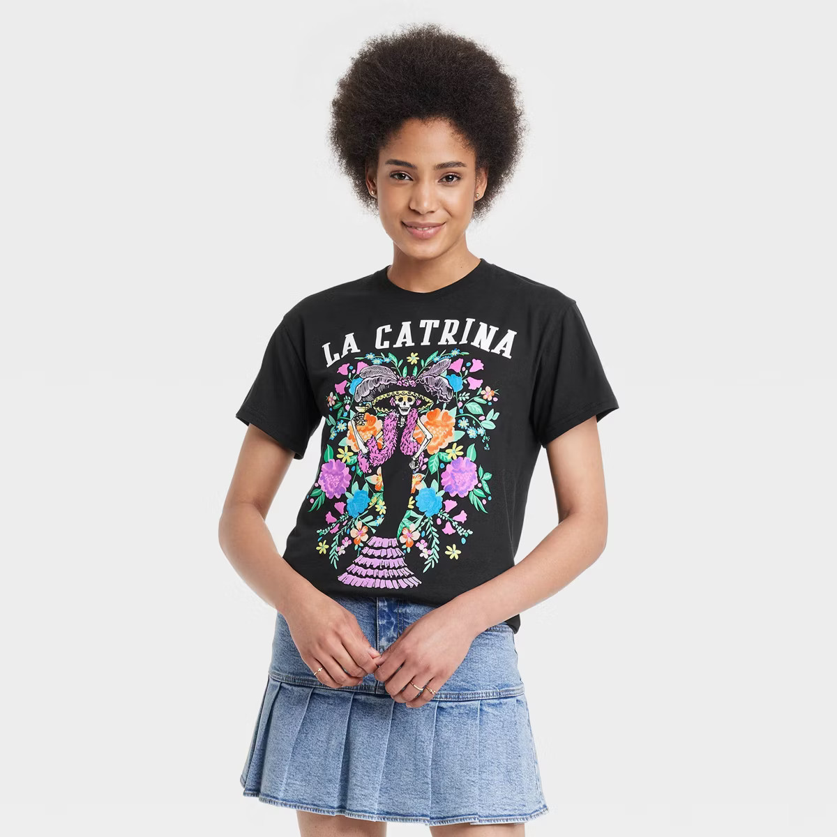 Women's La Catrina Short Sleeve Graphic T-Shirt - Black | Target