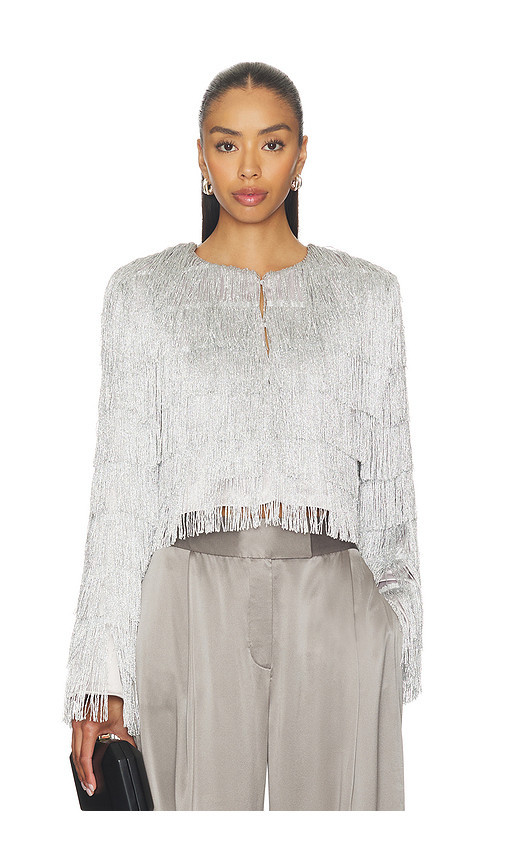 Unreal Fur JACKE COPACABANA in Metallic Silver. Größe S. Also in M, XS. | Revolve Clothing (Global)