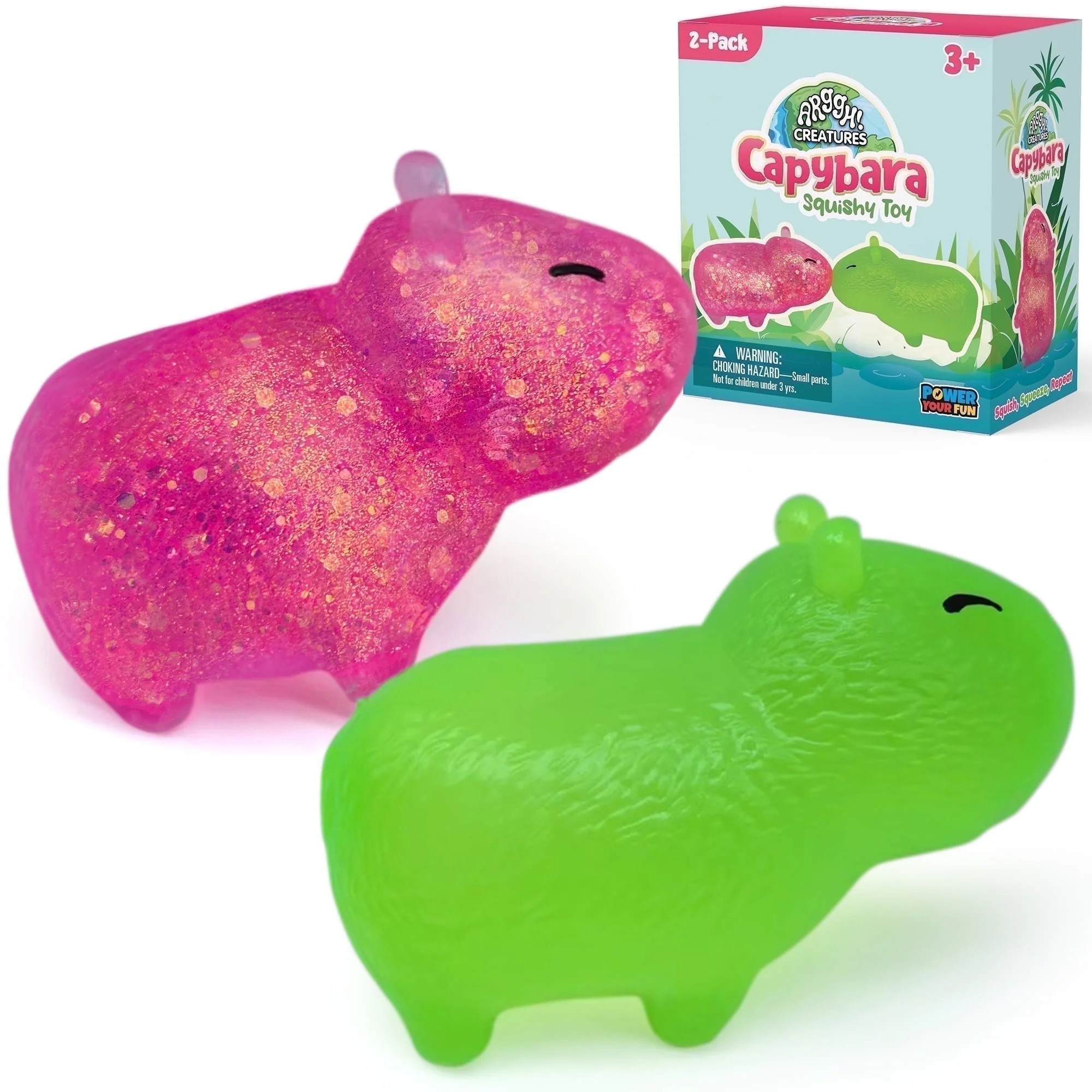 Power Your Fun Capybara Squishy Toy 2-Pack, Stress Relief Fidget STEM Toys for Adults & Kids - Wa... | Walmart (US)