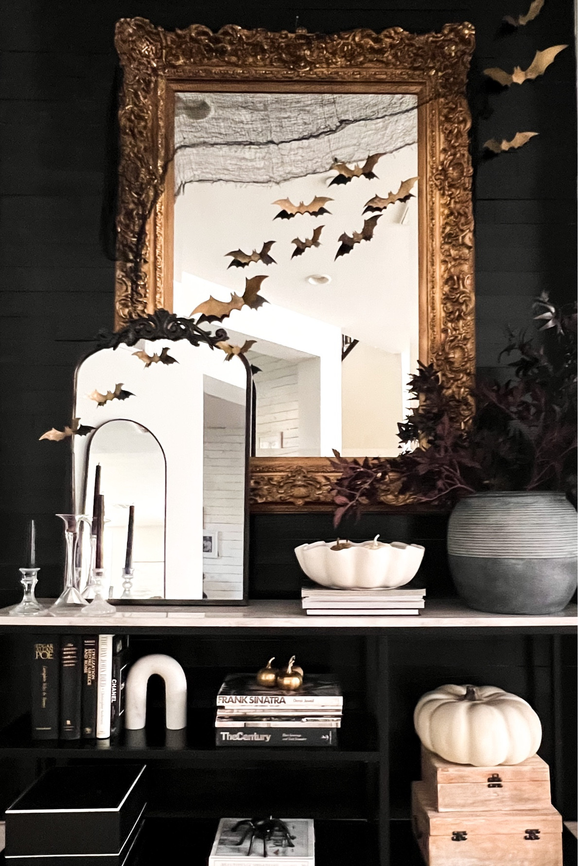 Halloween entry way! 

Mirrors 
Halloween decor
Entry way decor
Gold bats 
Afloral
Fall stems
Pumpkin decor
Fall decor


#LTKHoliday #LTKhome #LTKHalloween