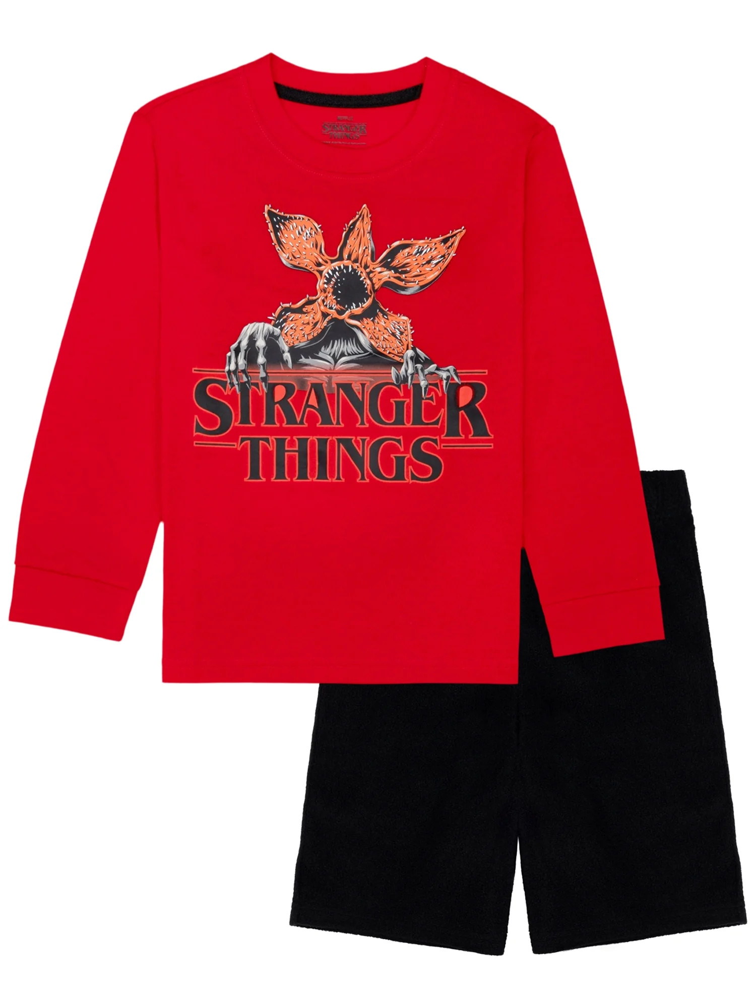 Stranger Things Boys Tween Long Sleeve Top and Short Pajama Set, 2-Piece, Sizes 4-12 | Walmart (US)